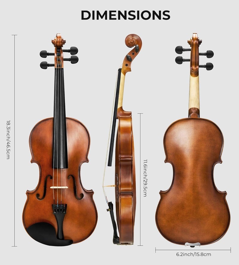 Vangoa 1/4 Kids Violin Set for Beginner Children Student Quarter Size Acoustic Violin Starter Kit with Case, Rosin, Bow, Strings, Mute, Fingerboard Stickers, Natural - Image 2